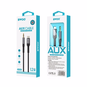 BWOO kaapeli AUX 3.5mm - USB-C BO-AUX066 musta