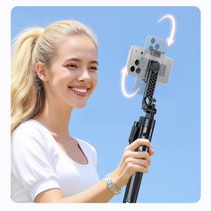 Selfiekeppi Orico SPN185 1/4 tuuman jalusta puhelinkameralle 360 asteen käännöllä Bluetooth 5.2 - musta
