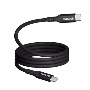 Crong Soft Link USB-C–USB-C-kaapeli, 2 m, 100 W PD, 5 A, musta