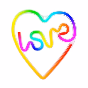 Neon LED RGB LOVE IN HEART FLRN02 + kaukosäädin Forever Light