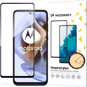 Wozinsky Full Glue Moto G51 koko näytön karkaistu lasi mustalla kehyksellä varustettuna