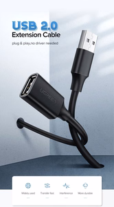 Musta Ugreen USB-A–USB-A-jatkokaapeli, 1,5 m (10315)