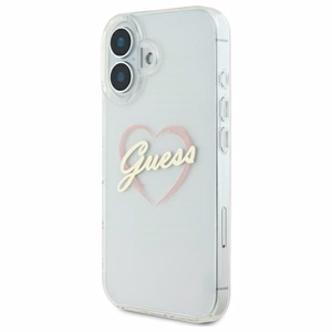 Guess IML Heart Suojakuori iPhone 16 Plus:lle - läpinäkyvä