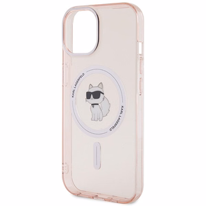 Karl Lagerfeld IML Choupette MagSafe Suojakuori iPhone 15:lle - vaaleanpunainen