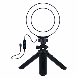 LED-rengaslamppu 12 cm taskujalustan kiinnikkeellä enintään 14,5 cm, USB