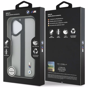 BMW M Perforated Stripe Logo MagSafe Suojakuori iPhone 17:lle - Harmaa