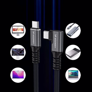 Wozinsky WPS3-UY41S USB-C USB4 40Gb/s 240W 1m 4K kulmakaapeli - musta
