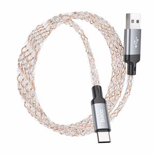 Hoco USB-A - USB-C -kaapeli 3A 1 m U112 - harmaa