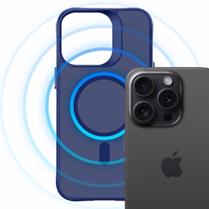 3mk Smoke MagCase iPhone 16 Pro Max:lle - Sininen-Läpinäkyvä