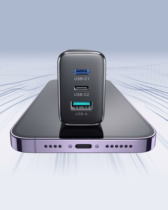 Joyroom JR-TCF10 fast charger 2x USB-C USB-A 32W - black