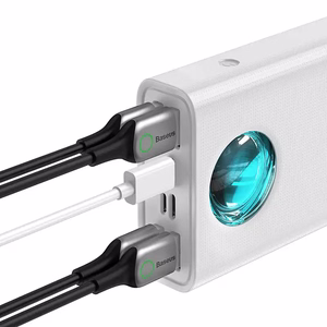 Baseus Amblight varavirtalähde 30000mAh, 4xUSB, USB-C, 65W (valkoinen)