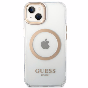 Guess GUHMP14SHTRMD iPhone 14 6.1 "kulta / kulta kova kotelo Metal Outline Magsafe metalli ääriviivat