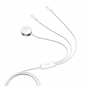 Joyroom S-IW008 3-in-1 cable magnetic charger USB-A - Lightning/USB-C 1.2m - white
