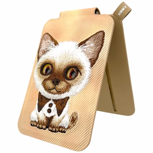 Nimmy New Big-Eye Cute Pets 2.0 Cat MagSafe-magneettikorttikotelo puhelimelle jalustalla – ruskea