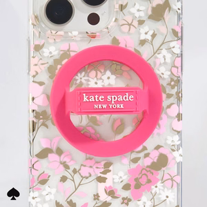 Kate Spade New York Magnetic Loop Grip -magneettinen MagSafe-sormipidike puhelimelle, Pom Pom Pink