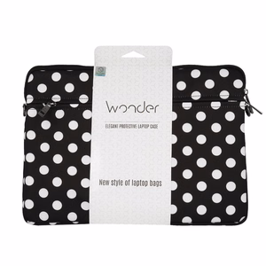Wonder Sleeve Laptop 13-14 inches black polka-dot