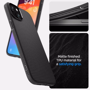 Spigen Liquid Air Suojakuori iPhone 15 6,1 matta musta