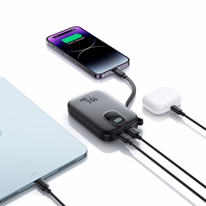 Ulkoinen akku Power Bank Joyroom JR-PBF18 22.5W Lightning-kaapelilla 10000mAh musta