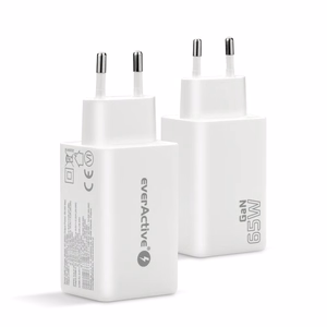 GaN laturi 1 x USB, 2 x USB-C Quick Charge 4+ 65W valkoinen