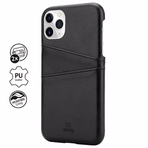 Crong Neat Cover suojakuori laitteelle iPhone 11 Pro, korttitaskuilla, musta