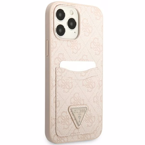 Guess 4G Triangle Logo Cardslot Suojakuori iPhone 13 Pro / 13:lle - vaaleanpunainen