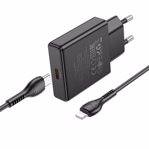 Puhelinlaturi Hoco Slim USB C QC PD 20W + kaapeli USB C - Lightning N37 musta