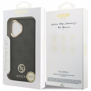 GUESS Suojakuori IPHONE 17 MagSafe GUHMP17SP4GRMDEK (PU W/ 4G Strass Logo) musta