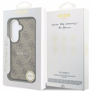 Guess case 4G Embossed Ring MagSafe for Samsung Galaxy S26 brown