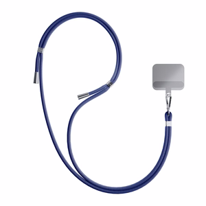 3mk EasyClip puhelimen kaulahihna, tummansininen (hopeanväriset osat)