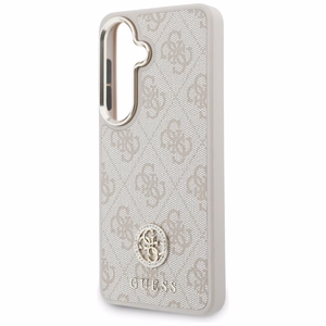 Guess 4G Big Rhinestone Triangle Strap MagSafe -suojakuori Samsung Galaxy S26:lle vaaleanpunainen