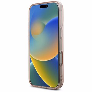 Karl Lagerfeld IML Rhinestones Logo iPhone 16 Pro Suojakuori - Vaaleanpunainen