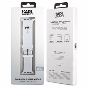 Karl Lagerfeld 3D Rubber Karl Head strap for Apple Watch 42/44/45/49mm - white