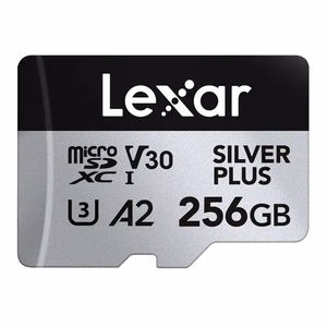 Lexar High-Performance Silver Plus microSDXC -muistikortti, 256 GB + sovitin