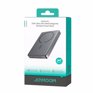 Joyroom JR-PBM08 Pro 10000mAh 20W Powerbank 15W induktiivisella latauksella Ultra-Thin - harmaa - harmaa