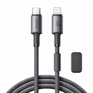 Joyroom S-A50 Unlimited Series 30W USB-C - Lightning -kaapeli magneettisella kaapelinorganisaattorilla 1,2 m - harmaa