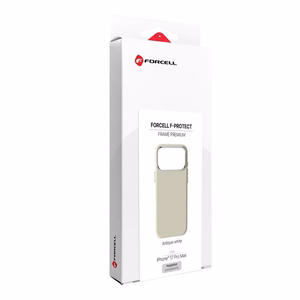 Suojakuori iPhone 17 PRO MAX:lle Forcell F-Protect Frame Premium yhteensopiva MagSafen kanssa antiikki valkoinen