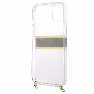 Guess GUHCP13SKC4GBGO iPhone 13 mini 5.4" läpinäkyvä kovakotelo 4G ruskea hihna kultainen ketju