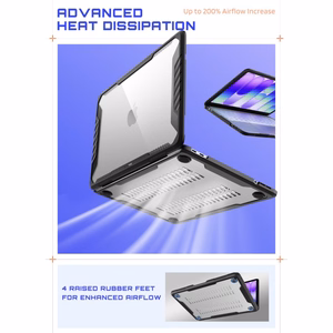 Supcase Unicorn Beetle Pro -suojakuori MacBook Neo 13" 2026 -mallille, läpinäkyvä musta