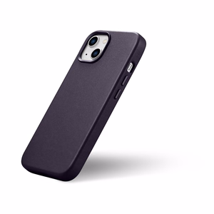 iCarer Kotelo Nahkakotelo Kotelo iPhone 14 Plus tumman violetti (MagSafe-yhteensopiva)