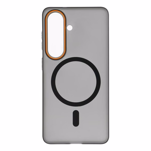 Case for Samsung S26 Go Orange compatible with MagSafe black