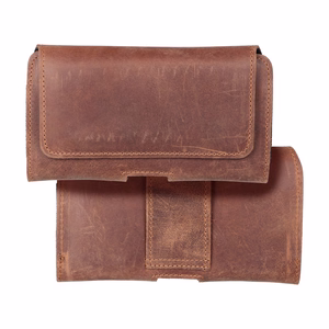 Horizontal Leather Belt Phone Pouch for iPhone 12 Mini / 13 Mini, Samsung Galaxy A40 / S8, Xiaomi 12 / Redmi 5A, Royal Crazy Horse, Size M, Brown