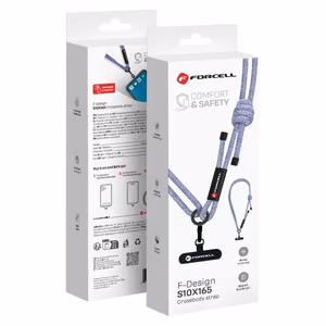 Forcell F-Design S10X165 crossbody phone lanyard with adjustable length (max 82.5cm in the loop) gray purple
