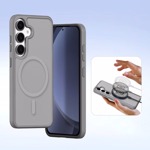 Dux Ducis Lawa Nahkainen Suojakuori Samsung Galaxy S25+:lle irrotettavalla magneettisella lompakolla - Harmaa
