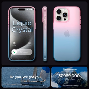 Spigen Liquid Crystal iPhone 15 Pro Suojakuori - Vaaleanpunainen/Sininen