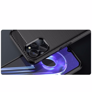 Carbon Case suojakuori Realme 10 5G / Realme 9i 5G:lle joustava silikoninen hiilikuitukuori musta