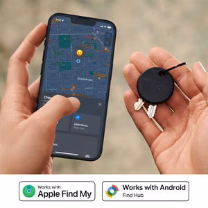 Chipolo POP Bluetooth-paikannin vaihdettavalla paristolla iOS- ja Android-laitteille, 4 kpl, musta