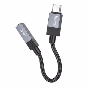 Hoco UPA32C sovitin USB C (uros) - Jack 3,5 mm (naaras) musta