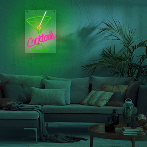 Neon PLEXI LED COCKTAILS vaaleanpunainen vihreä FPNE02X Forever Light