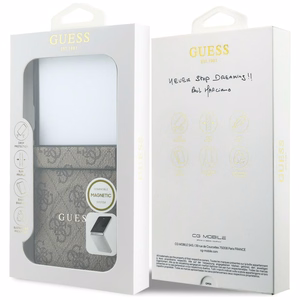Ruskea Guess 4G Classic MagSafe -suojakuori Samsung Galaxy Z Flip8 -puhelimelle