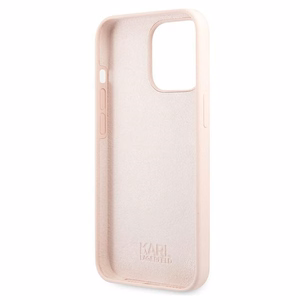 Karl Lagerfeld silikoni Karl&Choupette kotelo iPhone 13 Pro / iPhone 13 - vaaleanpunainen vaaleanpunainen